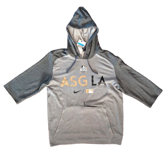 NWT Nike 2022 MLB All-Star Game Flux 3/4-Sleeve Raglan Pullover Hoodie Sz M - Picture 2 of 5